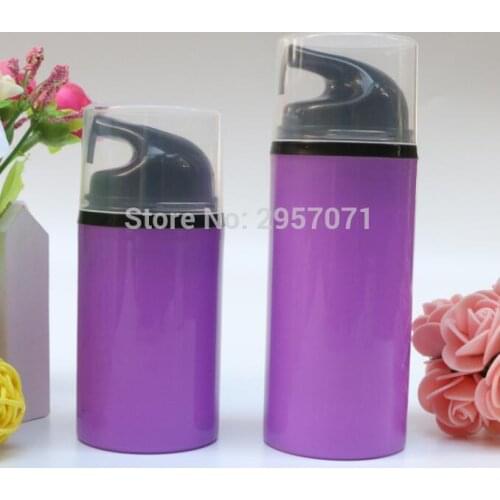 Top Quality PP 50ml Airless Bottle Empty Purple Vacuum Pump Liquid Foundation Bottles for Makeup Cosmetic Containers 10pcs/lot