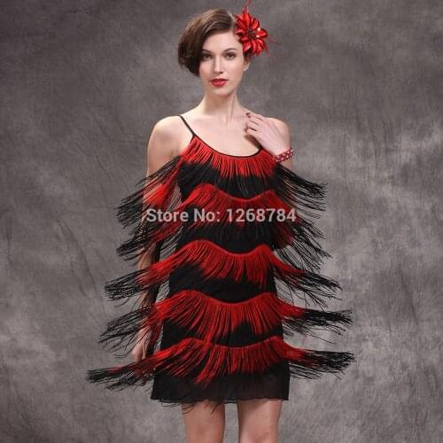 2017 Fashion singer scoop spaghetti straps tassel flash cloth blue / black latin dance dress for women Stage dress party dress