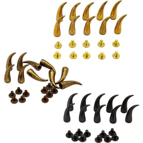 10 Sets Curved Cone Studs Rivets For DIY Leather Craft Punk