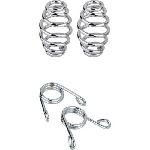 2 Pairs Of Chrome Cannons And Twist Solitary Seat Springs For Motorcycle