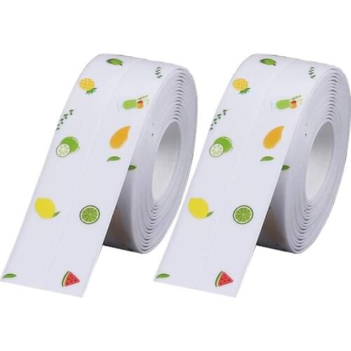 2PCS Caulk Strip PVC Self Adhesive Waterproof Caulking Sealing Tape Caulking Tape for Kitchen Sink Toilet and Bathtub