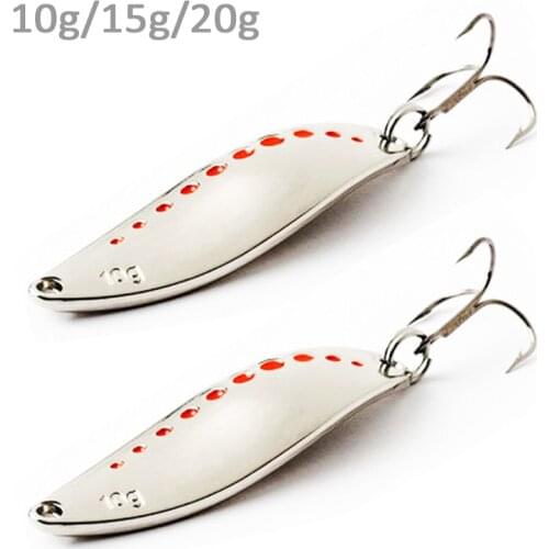 2pcs/Lot 10/15/20g Metal Spinner Spoon Fishing Lure Hard Baits Sequins Noise Paillette with Treble Hook Silver Color
