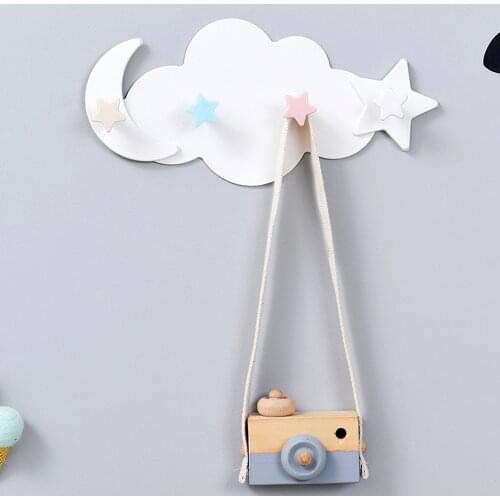 4 Hook Cartoon Cloud Strong Adhesive Hook Free Punch Paste Hook Bathroom Wall Hanging Wall Decoration Hook