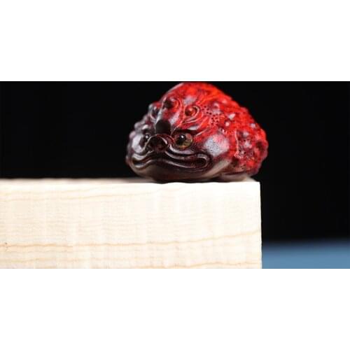 5cm Pendant Lobular Rosewood Traditional Chinese Myth Historical Traditional Chinese Three-legged toad Animal Sculpture