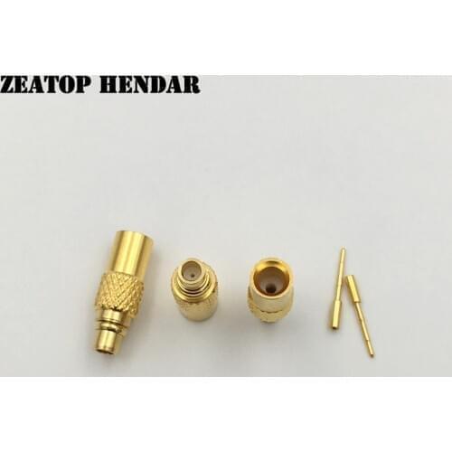 50Pcs Brass MMCX Male Pin Plug Gold plated Solder Adapter Straight for Semi-rigid Semi Rigid RG405 0.086" RF Coaxial Connector