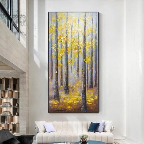 Handmade Abstract Oil Painting Wall Art Contemporary Tree Modern On Canvas Decorative For Living Room No Frame