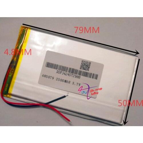 The tablet battery 485079 3.7V 2500mah Lithium polymer Battery With Protection Board For MP3 MP4 GPS Digital Products Free