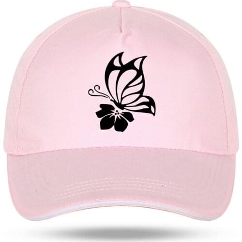 New Men Women Fashion Butterfly With Flower Baseball Caps for Hip Hop Cotton Velcro Trucker Cap Bone Dad Hats