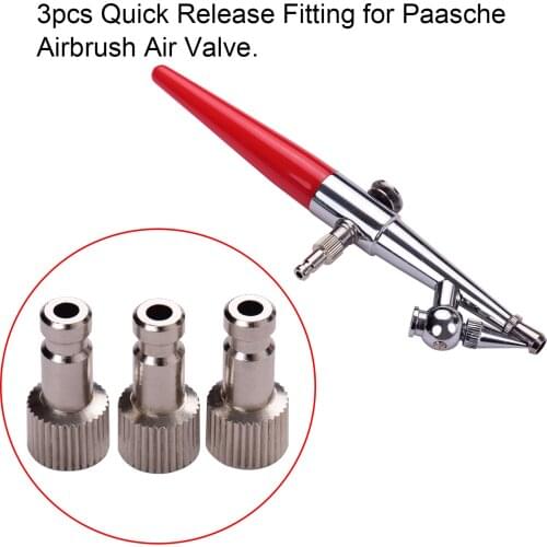 Airbrush Quick Disconnect Coupler Release Fitting 3pcs Male Fitting 1/4 Inch BSP Female Compatible with Paasche Airbrush