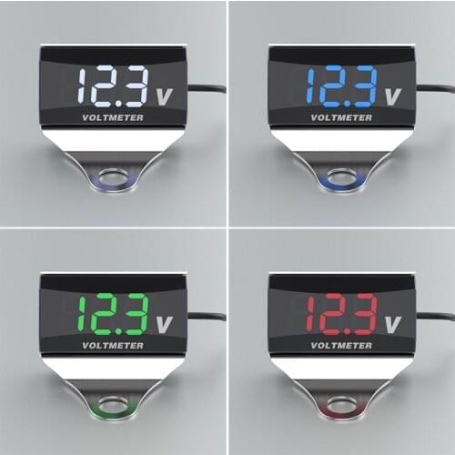 LED Auto/Motor Vehicle Motorcycle DC Digital Voltmeter Digital Waterproof Voltmeter Universal Dust-proof Voltmeter With Bracket