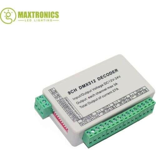 Best price 1 pcs 9 channe dmx512 decoder LED Controller led decoder Free shipping