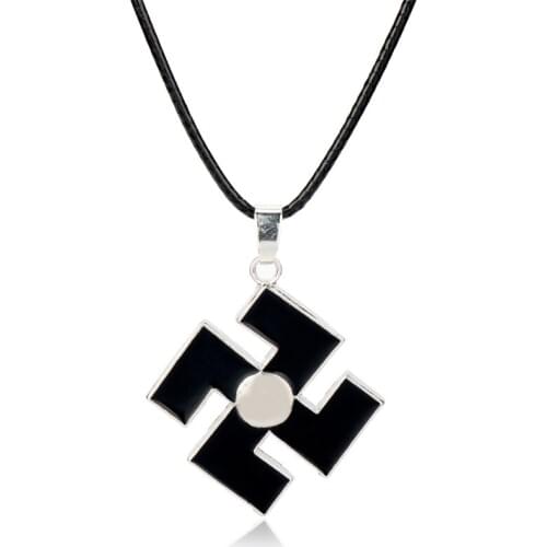 Dongsheng Anime Bleach Kurosaki Ichigo Metal Necklace Black Enamel Pendant Rope Necklace for Men Women Cosplay Accessories-30