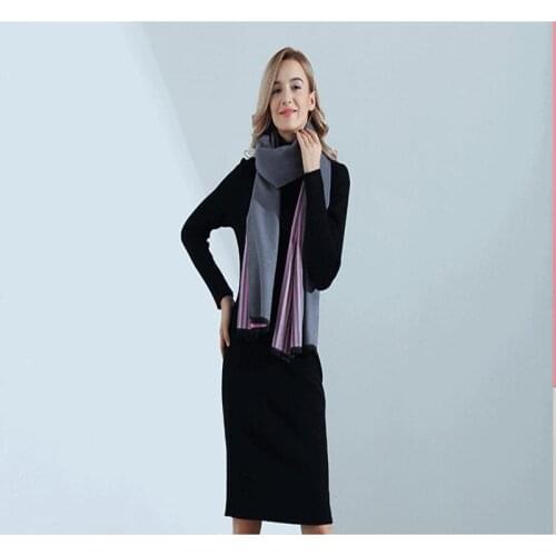 Double-face Women Cashmere Pashmina Striped Shawls and Scarves Euramerican Design Thicken Warm Wrap Winter Woman Scarf
