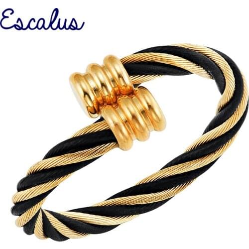 Escalus Women 2-Tone Black Gold Color Magnetic Accessories Resizable Ring Female Magnet Ladies Jewelry Free Shipping Charm