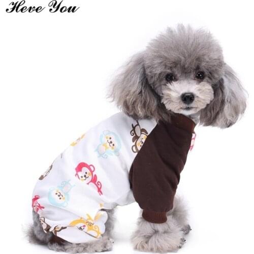 Heve You Jumpsuits Soft Cotton Pet Pajamas Dog Costume Winter Warmer Pets Dog Puppy Clothes Animals Romper Sleeping Cat Clothing