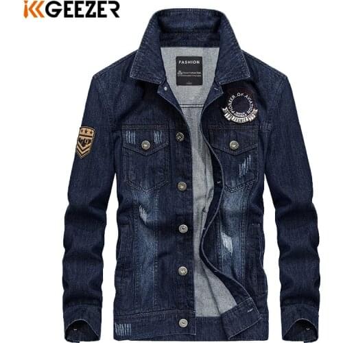 Jeans Jacket Men Denim Jackets Cowboy Retro Jeans Coats Fashion Casual Slim Classic Scratches Outwear Autumn Military Jacket