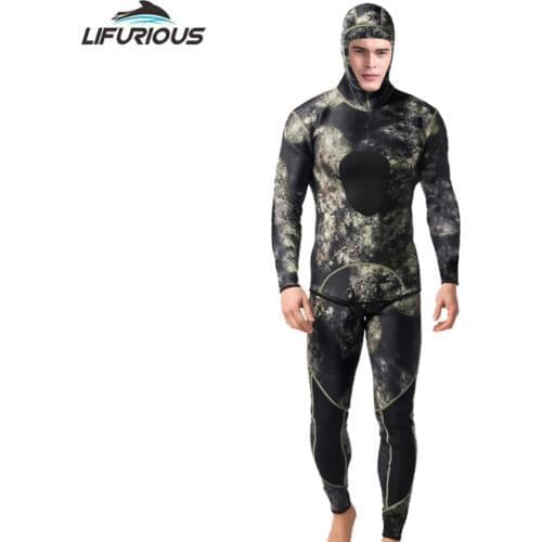 LIFURIOUS Professional 3mm Swim Wetsuits Mens Diving Suit Split Scuba Snorkel Swimsuit Spearfishing Surfing Jumpsuit Equipment