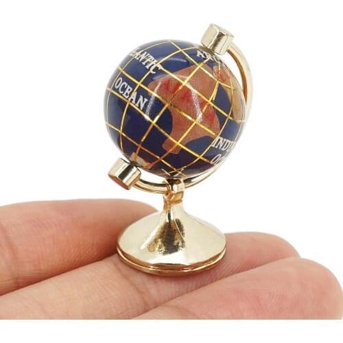 Odoria 1:12 Dollhouse Miniature Rotating Desktop World Globe with Golden Metal Stand Furniture Accessory Toy