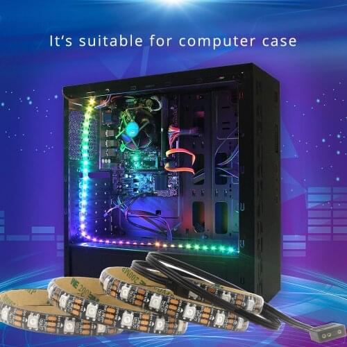 Addressable WS2812B LED Strip For PC,For ASUS Aura SYNC,MSI Mystic Light SYNC,GIGABYTE RGB Fusion 5V 3 Pin Header Mainboard