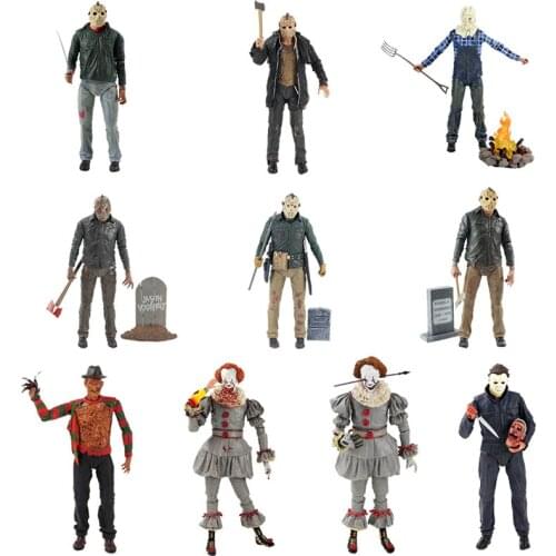 NECA Original Friday the 13th Jason Voorhees Michael Myers Clown PVC Action Figure Collectible Model Toys