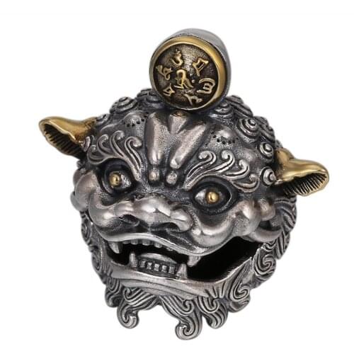 NEW 100% 925 Silver Tibetan Six Words Proverb Pixiu Pendant Necklace 925 Sterling Good Luck Pixiu Pendant Tibetan Beast Amulet