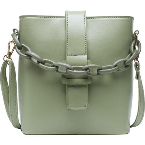 New Designer Bucket Women Bag Chain Handbags PU Leather Shoulder Bag Fashion Female Crossbody Bags S2444
