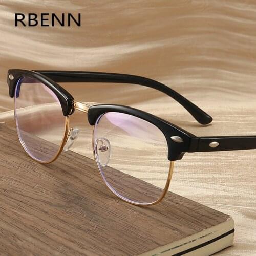RBENN BRAND DESIGNER Reading Glasses Men Women Classic Half Frame Presbyopia Eyeglasses with Diopter +0.75 1.25 1.75 2.75 5.0 6