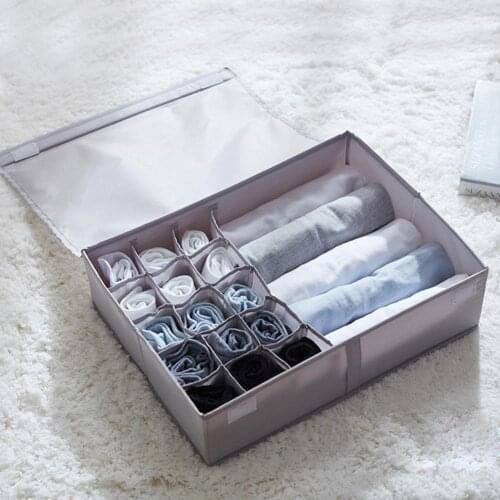 Oxford Cloth Underwear Necktie Socks Storage Box Container Organizer with Cover Socks Storage Box