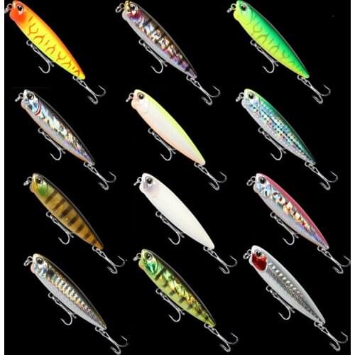 65MM Pencil Fishing Lure Topwater Stickbait Floating 2.56in/3.93in 0.19oz/0.5oz Artificial Hard Baits For Pike Bass