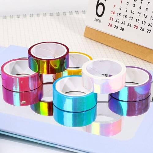 Rainbow Laser Washi Tape Glitter Stationery Scrapbooking Decorative Adhesive Tapes DIY Masking Tape School Supplies