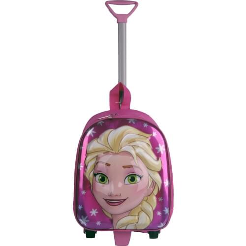 Frozen Kids School Bag Pink, kids school bag easy to carry and hand drive wheeled school bags for kinder garden with zipper