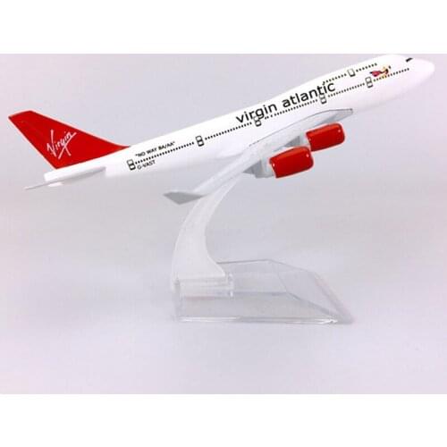 16CM 1:400 Scale Airplanes Virgin Atlantic Airways Boeing B747 Plane Model Metal Diecast Aircraft Airliner Toy Model Kids Gift