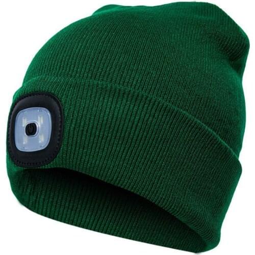 6 LED Light Hat USB Rechargeable Hands Free Flashlight Cap Outdoor Knit LED For Climbing Winter Fishing Warm Hat In Beanies Y5V9