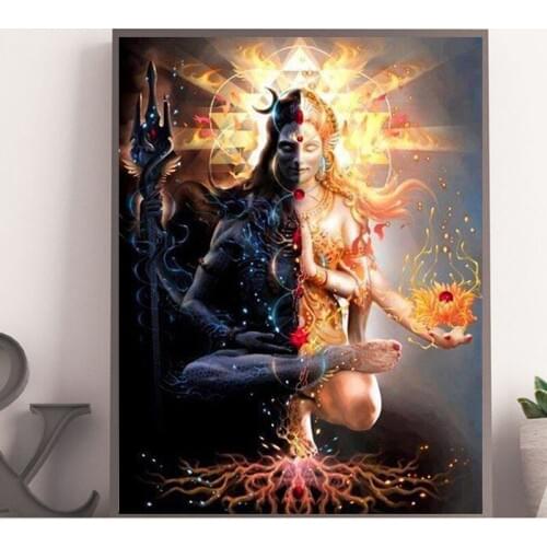 Shiva Dark And Light Canvas Prints Picture Modular Paintings For Living Room Poster On The Wall Home Decor
