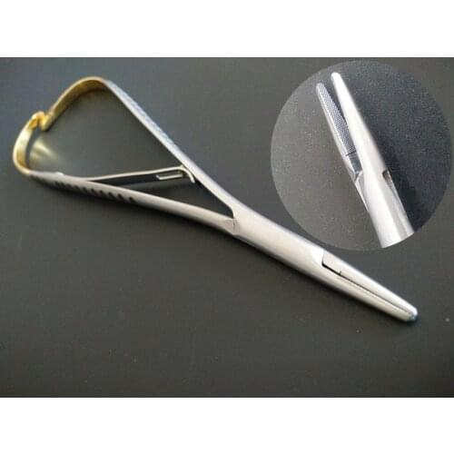 Dental Orthodontic Mathieu Needle Holder 14cm,Extra Fine Beak with T/C insert and golden handle Instrument Tool