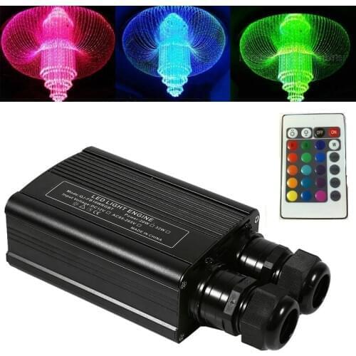 32W LED Fiber Optic Light Engine Driver generator Double Head 2 output coupling 24KEY Remote Control RGB Ceiling star DIY Decor