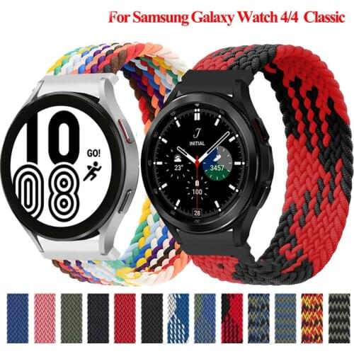 Fabric Braided Solo Loop Strap For Samsung Galaxy Watch 4 Classic 46mm 42mm Nylon Elastic Wristband For Galaxy Watch4 44mm 40mm