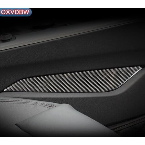 Interior Trim Carbon Fiber Gear Side Panel 3D Sticker Car Styling For Audi a4 b9 RS4 S4 Accessories 2016 2017 2018 2019