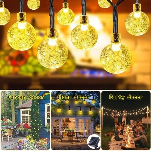 50 LEDs 10m Solar Light Waterproof Crystal Ball Energy Saving Environmental Protection String Fairy Lamps for Christmas