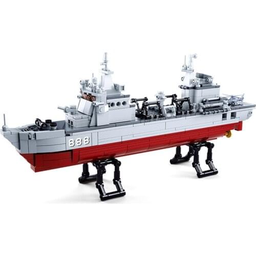 Military Navy Battle Ship Aircrafted Carrier Army Building Blocks Warship Boat Bricks Classic Model Educational Toys For Kids