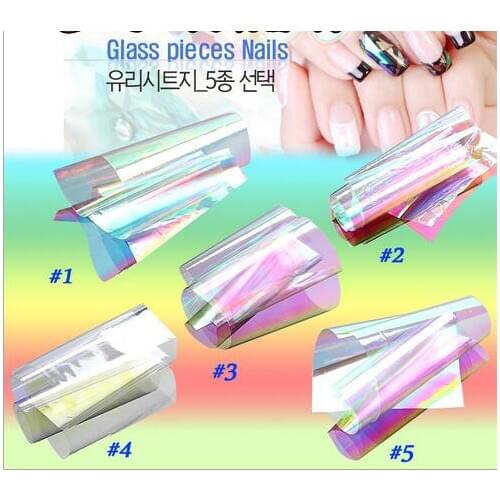 Broken Glass Mirror Foil Nail Art Paper Sticker DIY Nail Beauty Decoration Tools