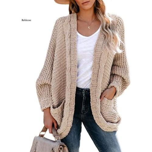 Women Knit Sweater Female Casual Long Sleeve Solid Cardigan Knitted Sweaters Coat Femme Autumn Winter Warm Clothes New