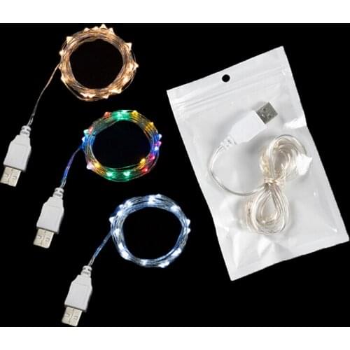 1pcs 2M 20Led 3M 30Led Mini Led Copper Wire String Fairy LED Lights For Christmas Wedding Party Decoration USB Powerd