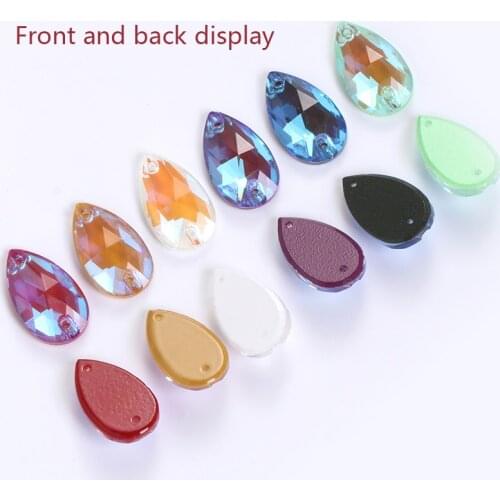 10 Pcs Teardrop Rhinestone For Needlework Beads For Crafts Dress Sequins Fabric Strass Decoration Glass Sewing on Crystal