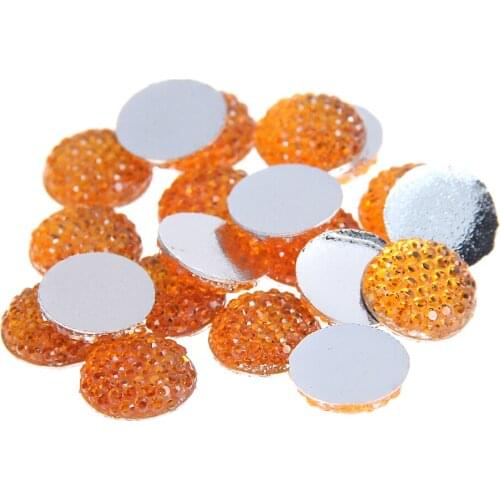 12mm 40pcs Many Colors Round Flatback Non Hotfix Scrapbook Resin Rhinestones Use Glue On DIY Crafts Decorations Fabric Garments