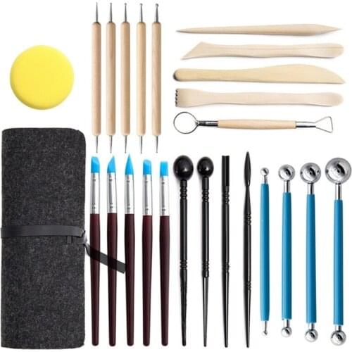 25pcs Ball Stylus Clay Sculpting Tools Set Professional Carving Point Drill Pen Scraper Kit Sculpture Pottery Tool 449E