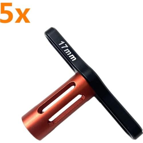 5Pcs HOT Sale Parts Wheel HEX Nuts Sleeve Wrench 17mm Metal Tools 1/8 Black&Red For RC Car Boat Quadcopter Remote Control Cars