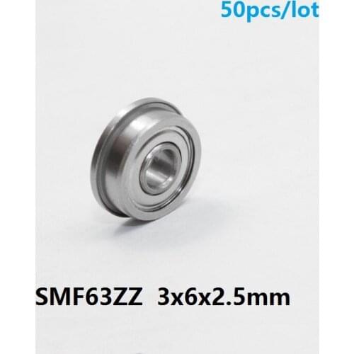 50pcs/lot SMF63 SMF63ZZ SF673 SF673-ZZ ZZ flange Deep Groove Ball Bearing Stainless Steel 3*6*2.5mm 3x6x2.5mm