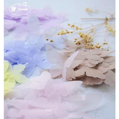 50Pieces/pack Tulle butterfly diy material Bridal headwear earrings wedding dress veil accessories RS3063