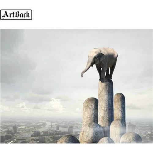 5d diamond painting elephant landscape full square diamond embroidery kit 3d full round rhinestone mosaic sticker